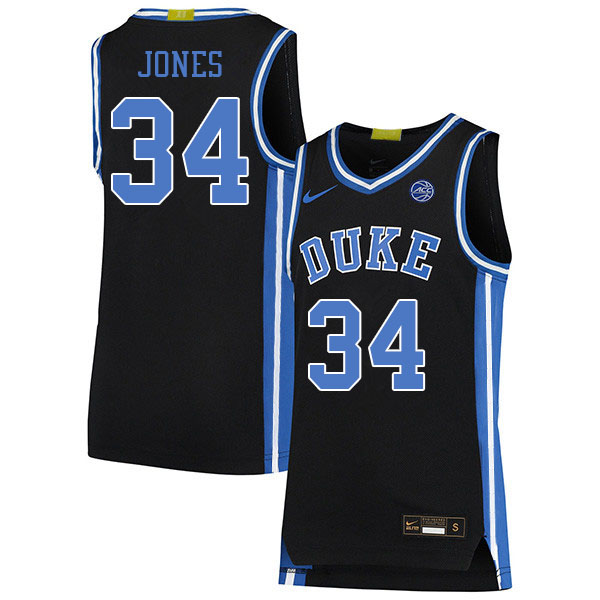 Men #34 Bates Jones Duke Blue Devils College Basketball Jerseys Sale-Black